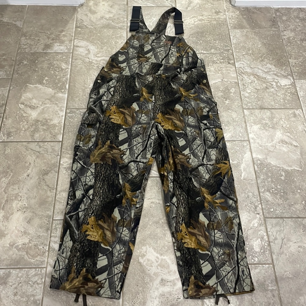 Men's Woolrich Realtree Hardwood Camouflage Bid Hunting Overalls‎ Size 2XL